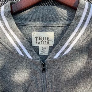 True Nation Men's Zip-Up Sweater - Charcoal
